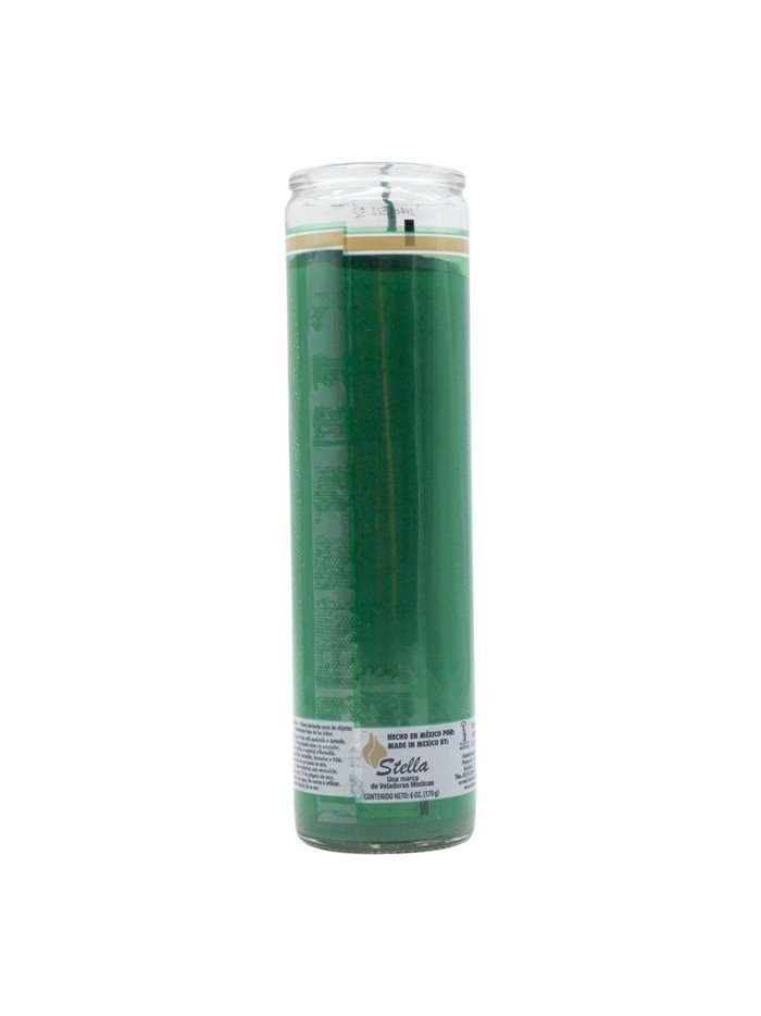 33246 - Brilux Glass Candle Green (Verde) - (Case of 12) - Box:  - Loc: A9