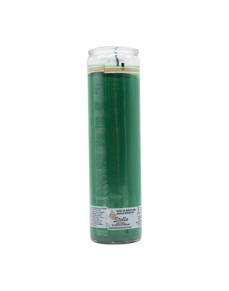 33246 - Brilux Glass Candle Green (Verde) - (Case of 12) - Box:  - Loc: A9
