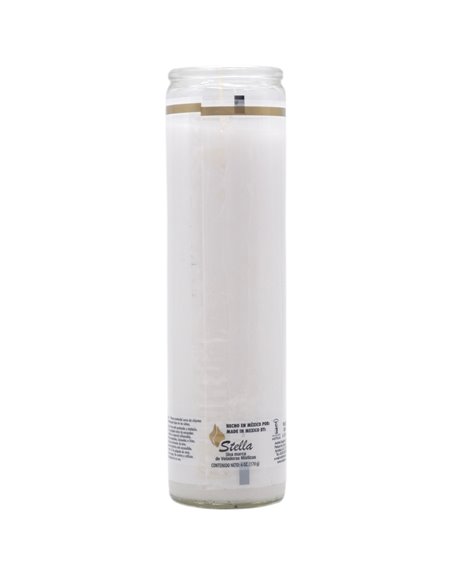 33248 - Brilux Glass Candle White (Blanco) - (Case of 12) - Box:  - Loc: A9
