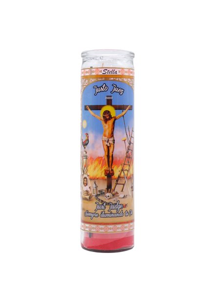33250 - Brilux Glass Candle Just Judge (Red) - (Case of 12) - Box:  - Loc: A9