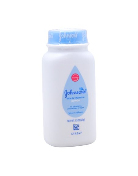 33352 - Johnson's Aloe & Vitamin E Baby Powder - 42g. (Pkg Of 12) - Box:  - Loc: J2