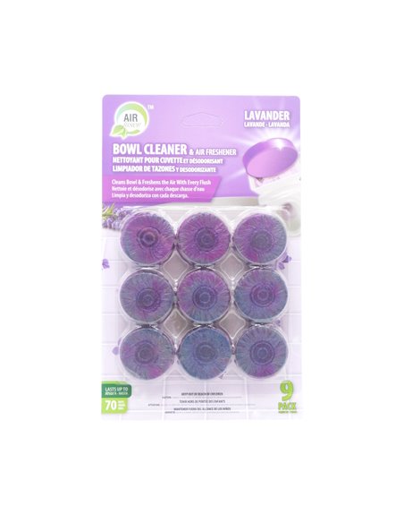 33542 - Air Fusion Bowl Cleaner & Air Freshener, Lavender - Pack of 9. (Case of 12) - Box:  - Loc: A2