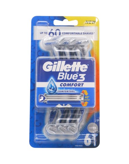 33550 - Gillette Blue3. Comfort  6ct - Box:  - Loc: L0