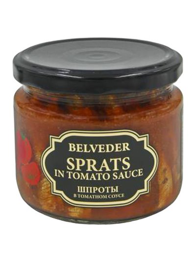 18407 - Belveder Smoked Sprats In Tomato Sauce - 9.9 oz, - BOX: 24 Units