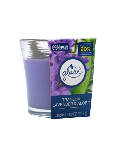 33675 - Glade Candle. Tranquil Lavander & Aloe. 4.08 oz. (Case of 6). - Box:  - Loc: I5