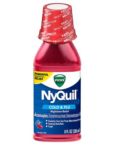11429 - Nyquil Liquid Cold & Flu Cherry ( Red ) - 8 fl. oz. - Box:  - Loc: K4