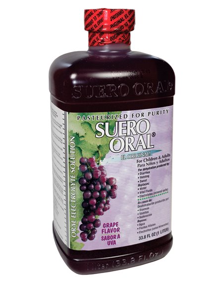 10745 - Suero Oral Grape, 1 lt. - (Case of 8) - Box:  - Loc: D0