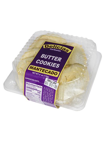 19443 - Delicias Bakery, Mantecado (Butter Cookies) - 6oz. (Case of 18) - BOX: 18 Units