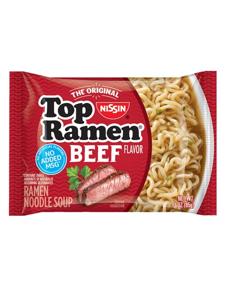 8529 - Nissin Top Ramen Beef Flavor - 24 Pack - Box:  - Loc: F13