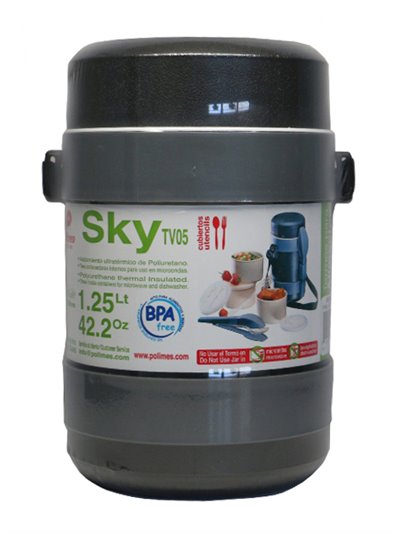 16243 - Thermo Lunch Sky W/Utensils, 1.25 Lt (TV05) - Box:  - Loc: j9