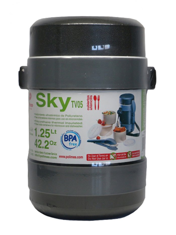 16243 - Thermo Lunch Sky W/Utensils, 1.25 Lt (TV05) - Box:  - Loc: j9