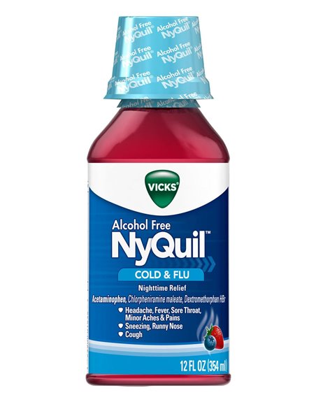 17141 - Nyquil Cold & Flu Chery, - 12 fl. oz. - Box:  - Loc: K4