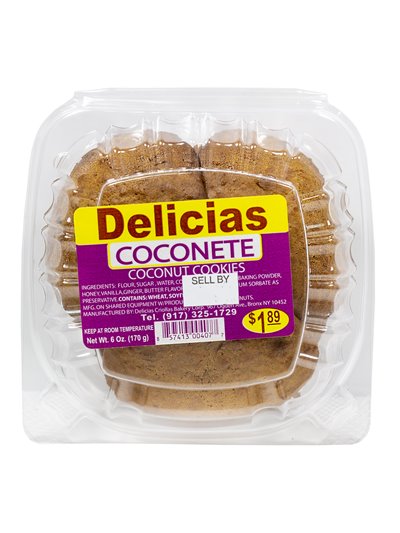 20467 - Delicias Bakery, Coconete Bag (Coconut Cookies) - 6oz. (Case of 12) - BOX: 12 Units