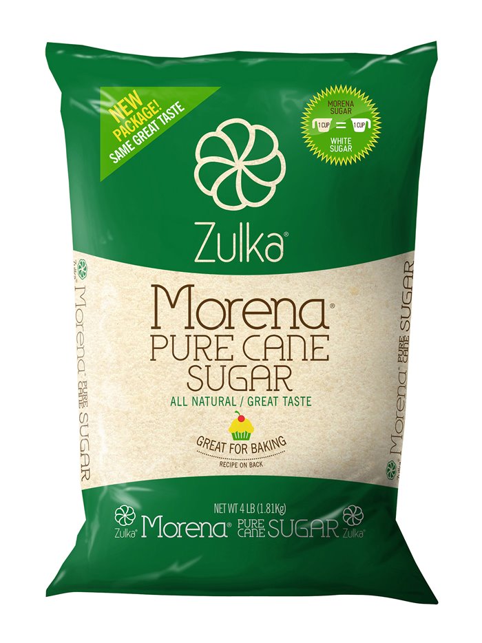 17443 - Zulka Morena Cane Sugar - 4 lb. ( 64 oz. ) - (Case of 10) - Box:  - Loc: H2