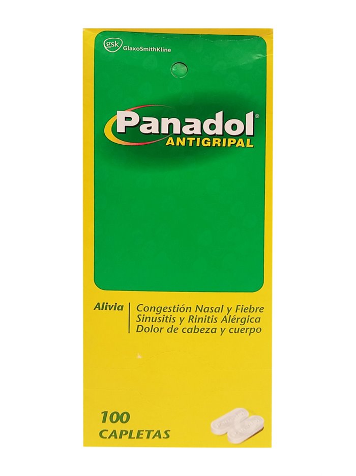 17854 - Panadol Antigripal - 100 Caplets ( 50 Pouches / 2 Caplets ) - Box:  - Loc: K5