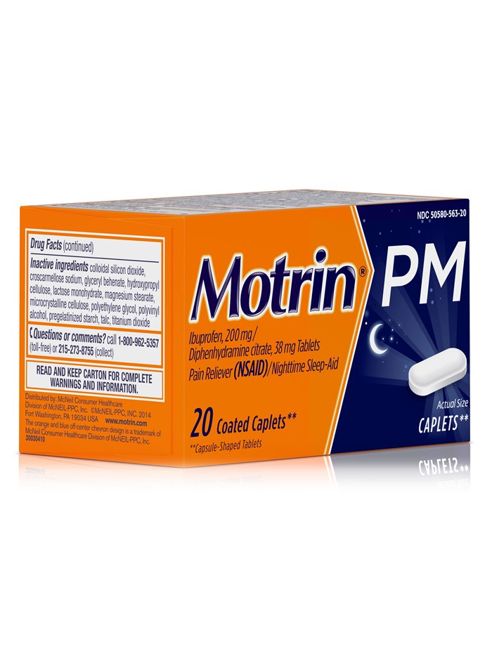 18126 - Motrin PM 200mg Caplets - 20ct - Box:  - Loc: K1