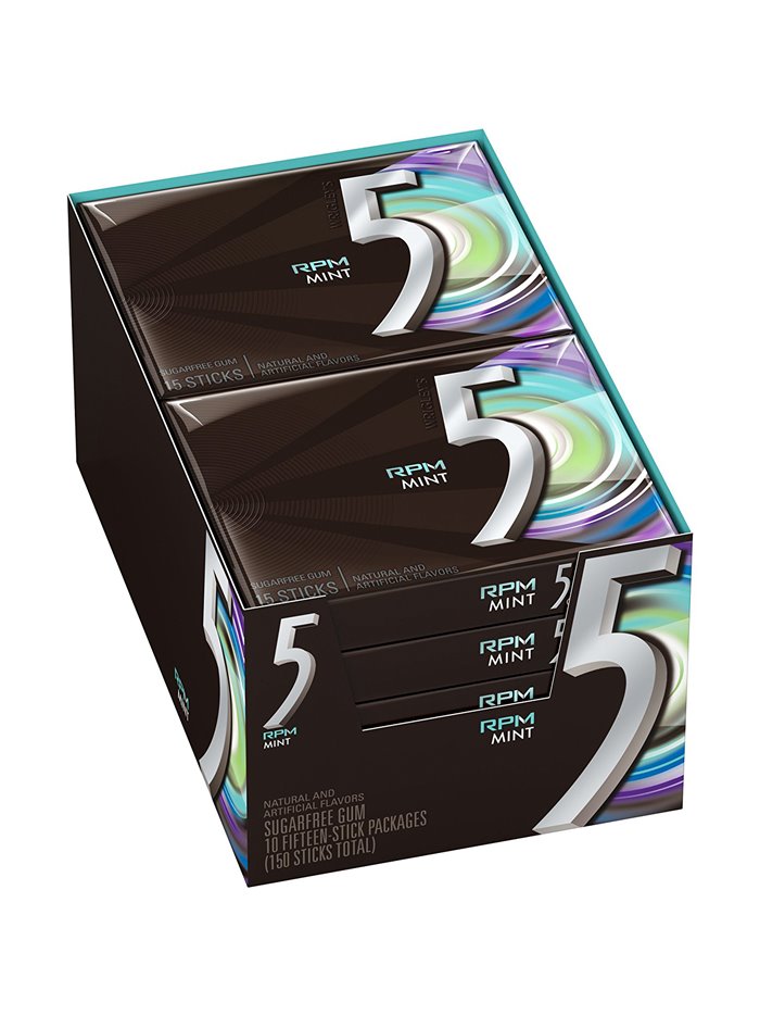 18199 - 5 Gum RPM Mint - 10/15 Sticks - Box:  - Loc: N2