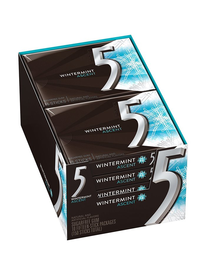 18363 - 5 Gum Ascent Wintermint - 10/15 Sticks - Box:  - Loc: N2