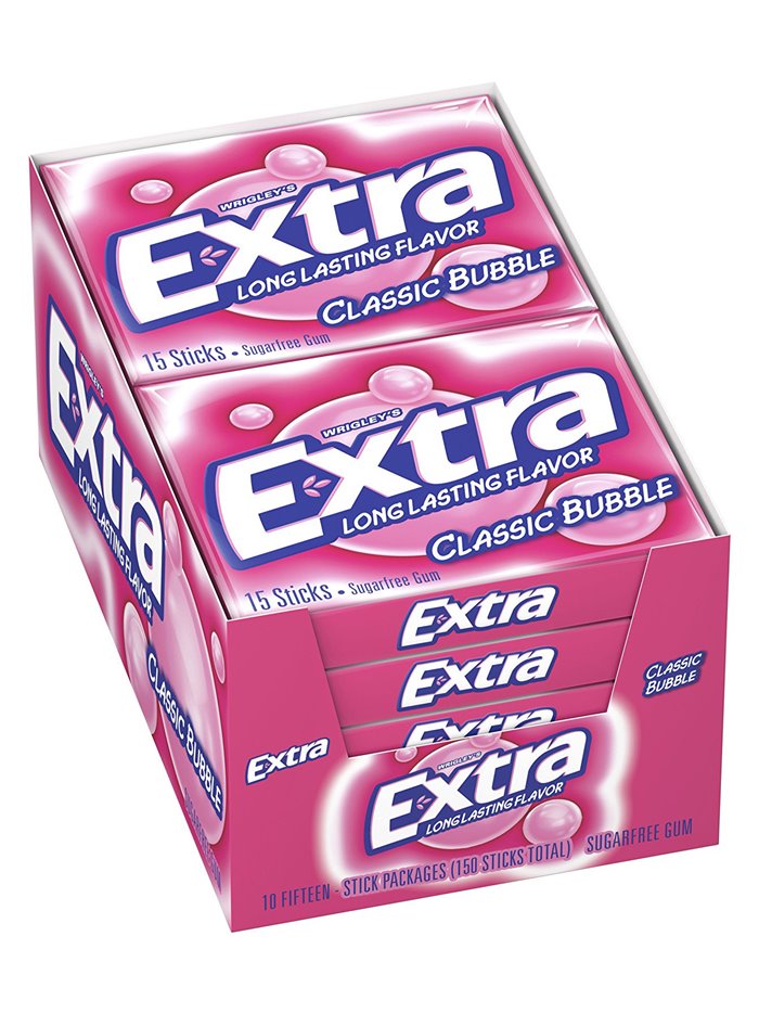 18849 - Extra Gum Classic Bubble - 10/15 Sticks - Box:  - Loc: N1