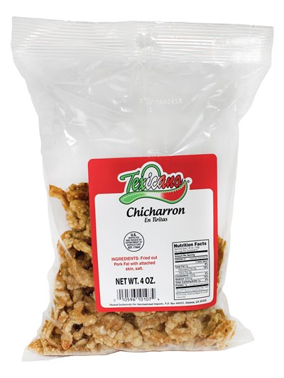 19128 - Texicano Chicharron Tiritas ( Fried Pork Skins ) - 4 oz. (Case of 24) - Box:  - Loc: 