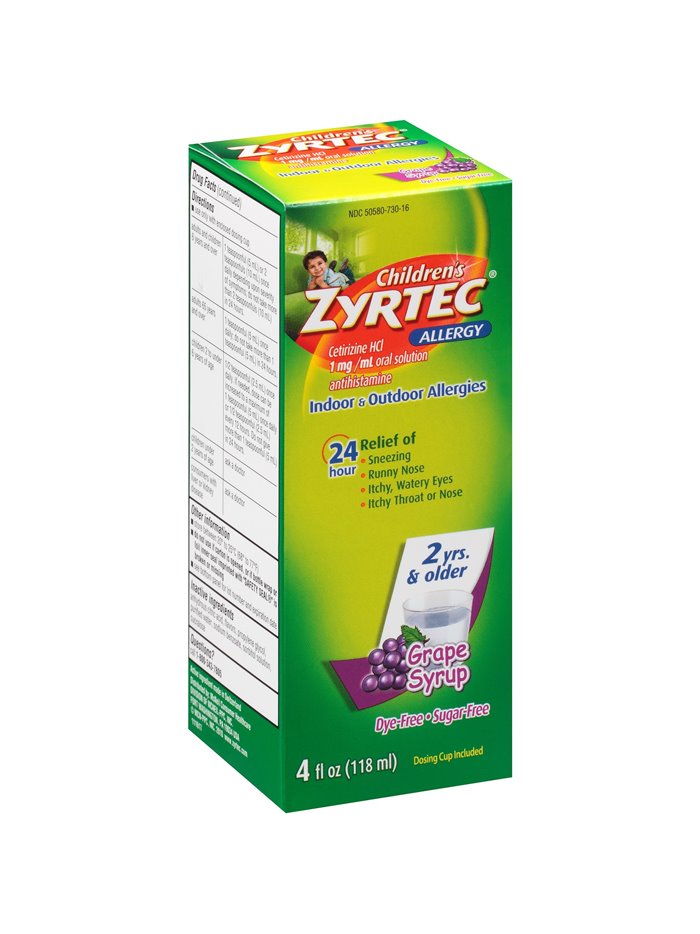 12 - Zyrtec Allergy Children's, Grape - 4 fl. oz. - Box:  - Loc: K4