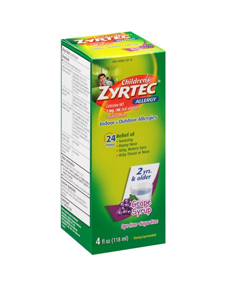 12 - Zyrtec Allergy Children's, Grape - 4 fl. oz. - Box:  - Loc: K4