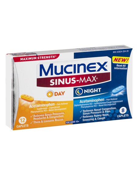 19503 - Mucinex Sinus-Max Day & Night - 20 Caplets - Box:  - Loc: N0