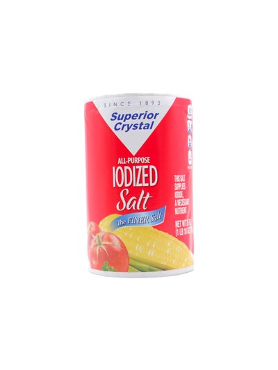 19900 - Superior Crystal Iodized Salt - 26 oz. (Pack of 24) - Box:  - Loc: H2
