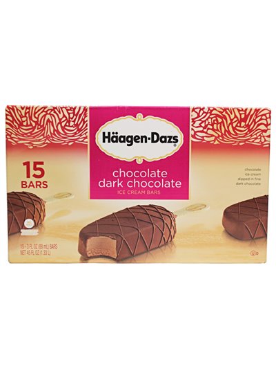 20104 - Haagen Dazs Ice Cream Bars, Chocolate Dark Chocolate - 15 Count - Box:  - Loc: 