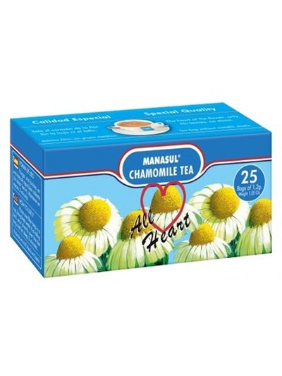 20384 - Manasul Chamomile Tea ( Manzanilla ) - 25 Bags (Pack of 12) - Box:  - Loc: F1