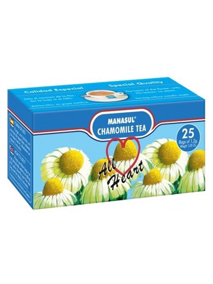 20384 - Manasul Chamomile Tea ( Manzanilla ) - 25 Bags (Pack of 12) - Box:  - Loc: F1