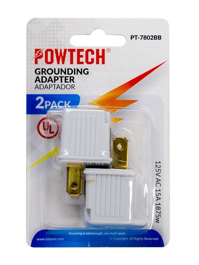 21402 - 2Pk Grounding Adapter White PT-7802BB - Box:  - Loc: A1