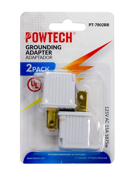 21402 - 2Pk Grounding Adapter White PT-7802BB - Box:  - Loc: A1