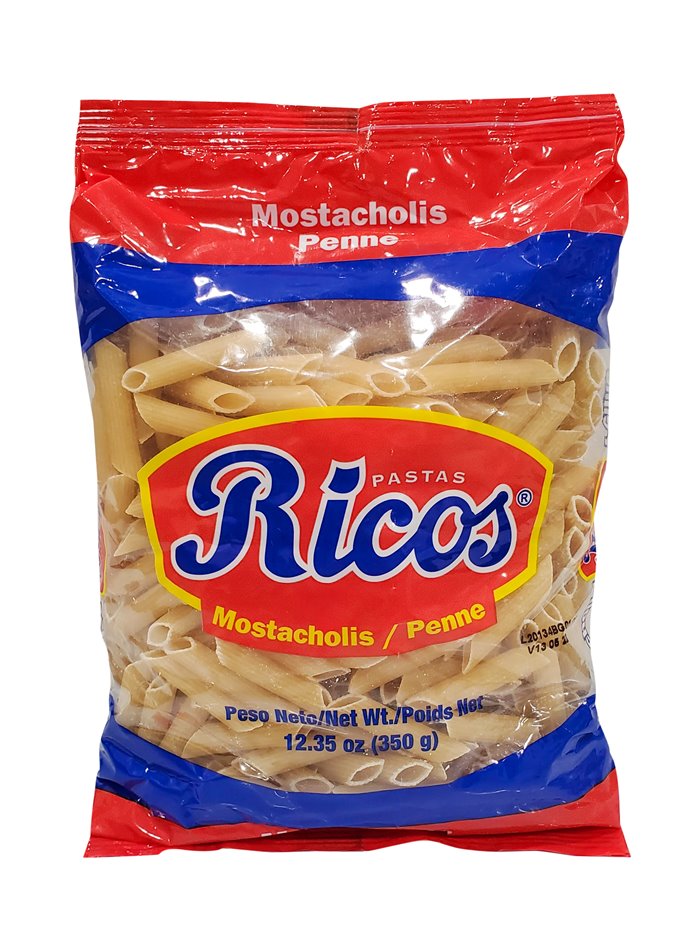 21595 - Ricos Mostacholis - 12.35 oz/350gr.  (24 Packs) - Box:  - Loc: G7