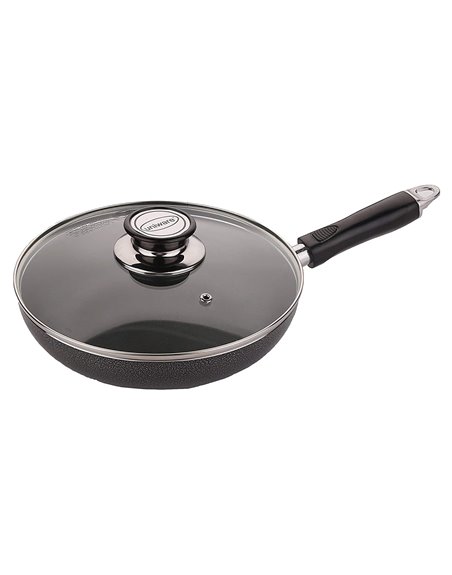 21740 - Uniware Non-Stick Frying Pan w/ Tempered Glass Lid 30 cm - Box:  - Loc: J12