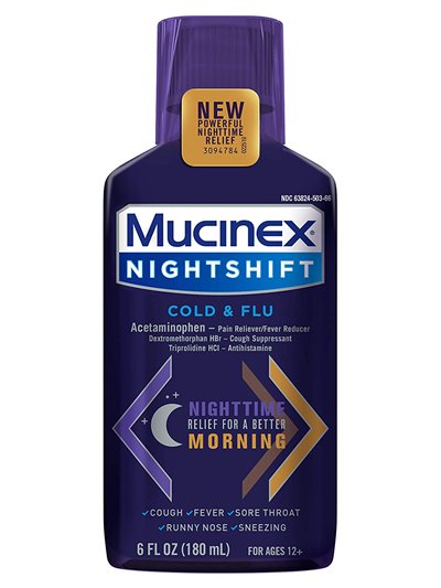 21808 - Mucinex Nightshift Cold & Flu - 6 fl. oz. - Box:  - Loc: K4