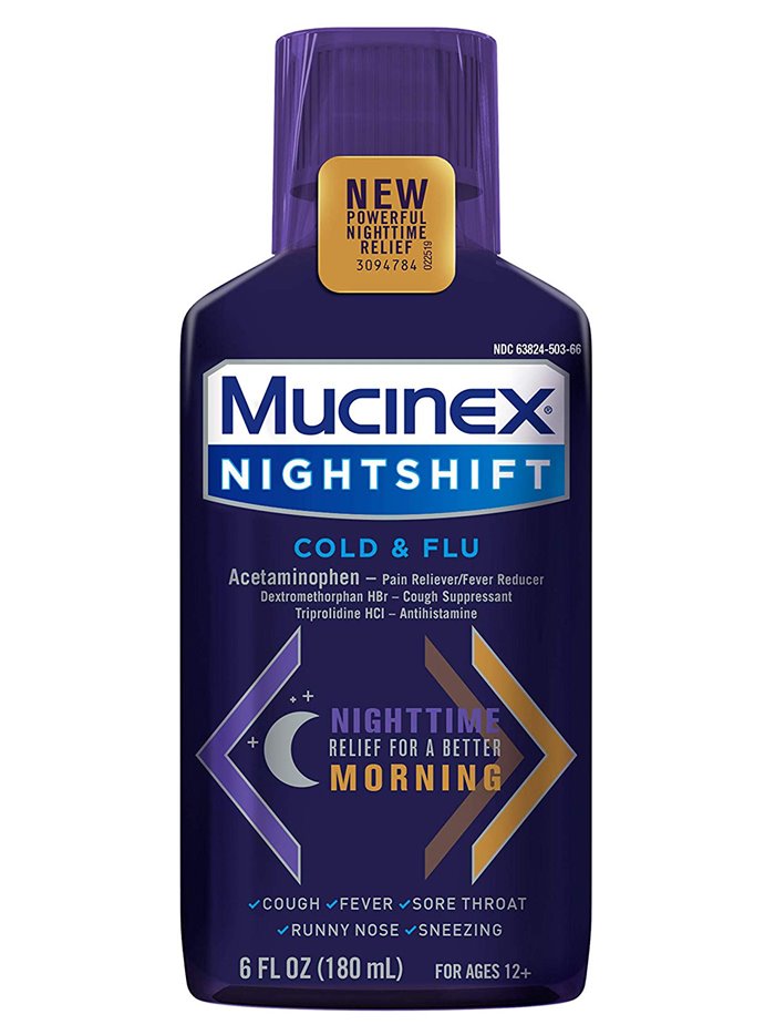 21808 - Mucinex Nightshift Cold & Flu - 6 fl. oz. - Box:  - Loc: K4