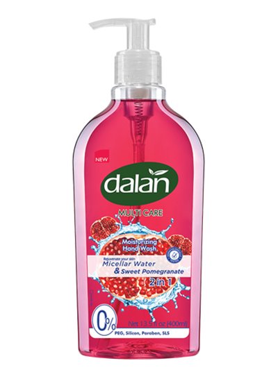 22091 - Dalan Liquid Hand Soap, Micellar Water & Sweet Pomegranate 2in1 - 13.5 fl. oz. - Box:  - Loc: I4