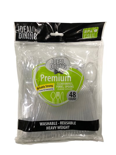 22395 - Ideal Kitchen Clear Cutlery - 48 Pcs ( Case of 48 ) - Box:  - Loc: D10