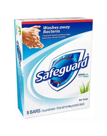 22683 - Safeguard Antibacterial Bar Soap Aloe 4 oz. - 8 Pkg - Box:  - Loc: O4