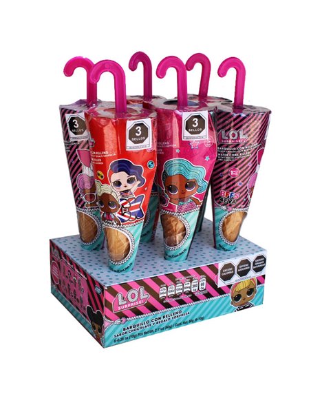 23391 - Bondy Barquillo Relleno Chocolate Sorpresa  LOL 12/ 6 pcs - Box:  - Loc: L5