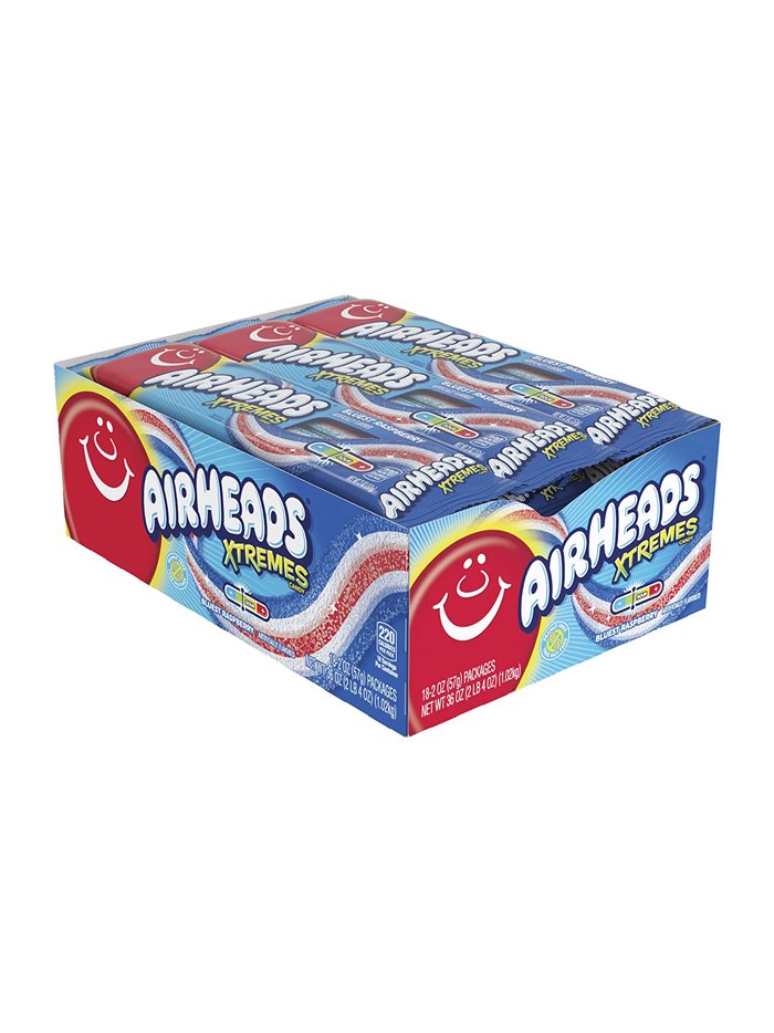 23928 - Air Heads Xtremes Blue - 18ct - Box:  - Loc: L12