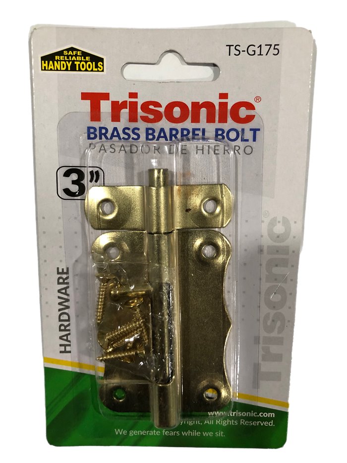 24087 - 3'' Brass Barrel Bolt (Pestillo) (TS-G175) - Box:  - Loc: A1