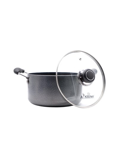 24655 - Ali Kitchen Non-Stick Aluminum Stock Pot W/ Glass Lid - 3.5 Qt - BOX: 6 Units