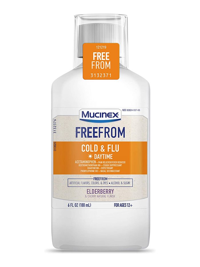 25124 - Mucinex Freefrom Cold & Flu Daytime  - 4 fl. oz. - Box:  - Loc: K4