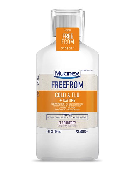 25124 - Mucinex Freefrom Cold & Flu Daytime  - 4 fl. oz. - Box:  - Loc: K4
