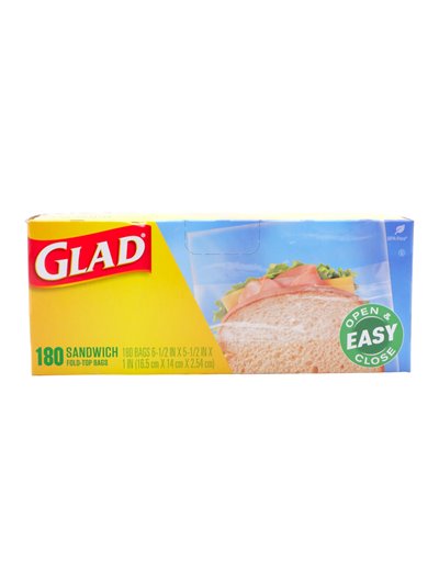 26534 - Glad Open Mouth Sandwich Bag - 180 Bags (Case of 12) - Box:  - Loc: A4