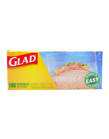 26534 - Glad Open Mouth Sandwich Bag - 180 Bags (Case of 12) - Box:  - Loc: A4