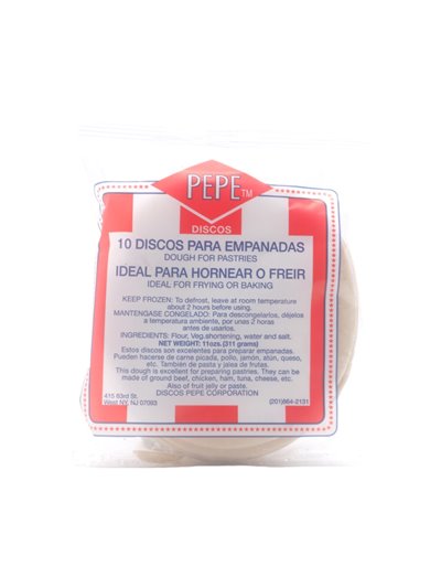26532 - Disco Pepe Corp Big, Masa para Empanadas  - 10/36's
Medium - BOX: 10 Pkg