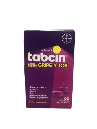 26980 - Tabcin Contra Gripe Y Tos. Capsula De Gelatina Suave( Purple ) - 60ct - Box:  - Loc: K5-99